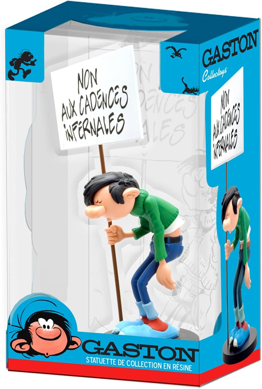 Thumbnail 1 de Plastoy 309 Figurine Gaston avec pancarte — Non aux cadences infernales 📷