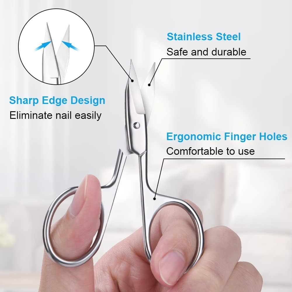 Detalle 2 de URAQT Forbici per Unghie 4 Pezzi – Set professionale per cuticole, unghie e cura mani