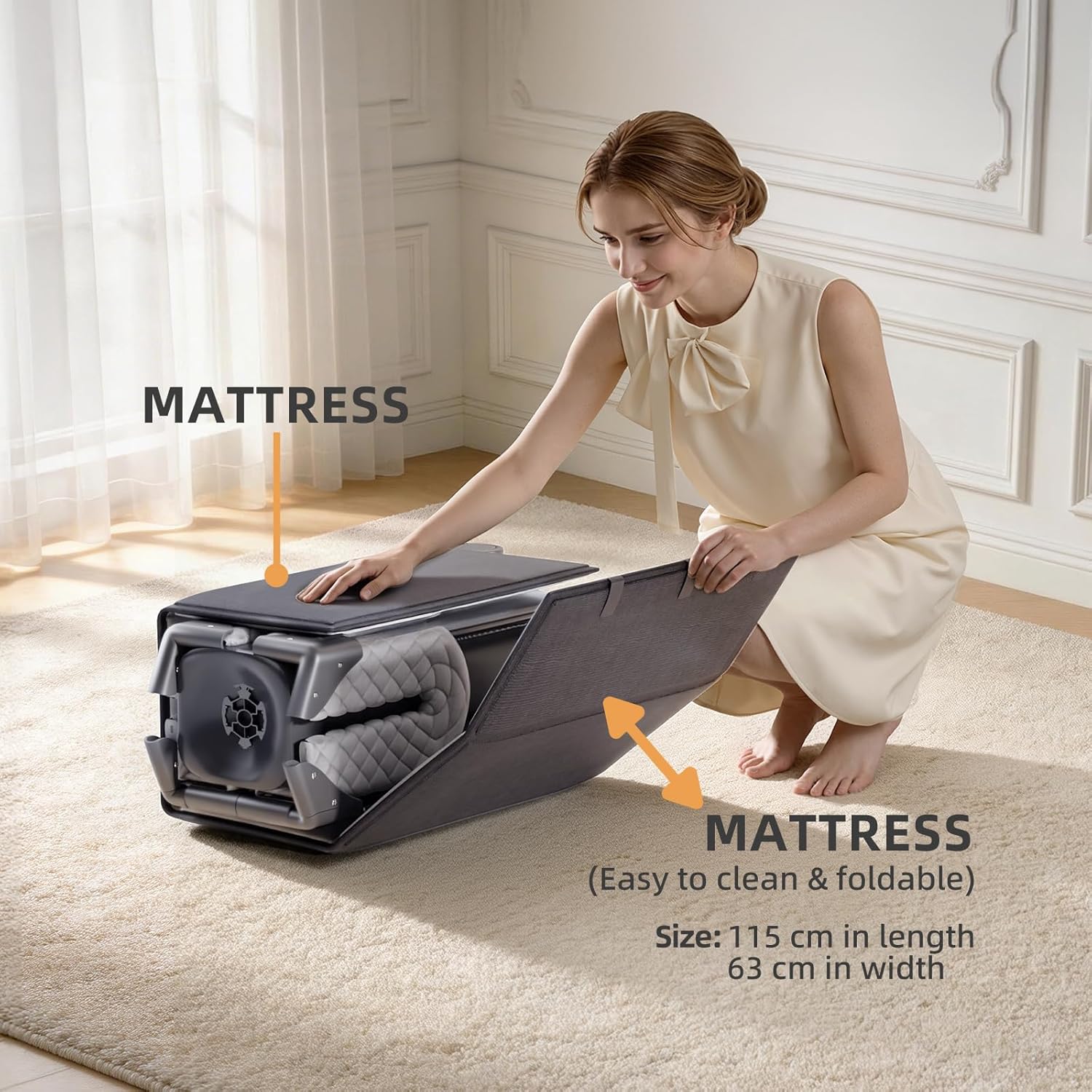 Thumbnail 1 de NidoDulce Portable Travel Cot & Bedside Crib with Mattress, Changing Table & Storage Organiser