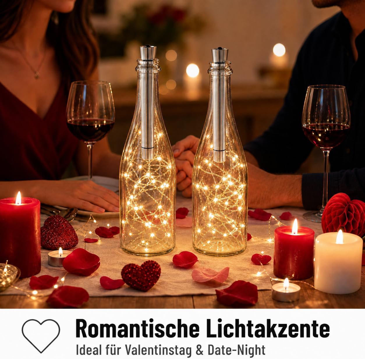 Thumbnail 6 de hellum LED Flaschen Lichterkette mit Timer – 40 Lichtquellen, 4 m, 2x AA Betrieb