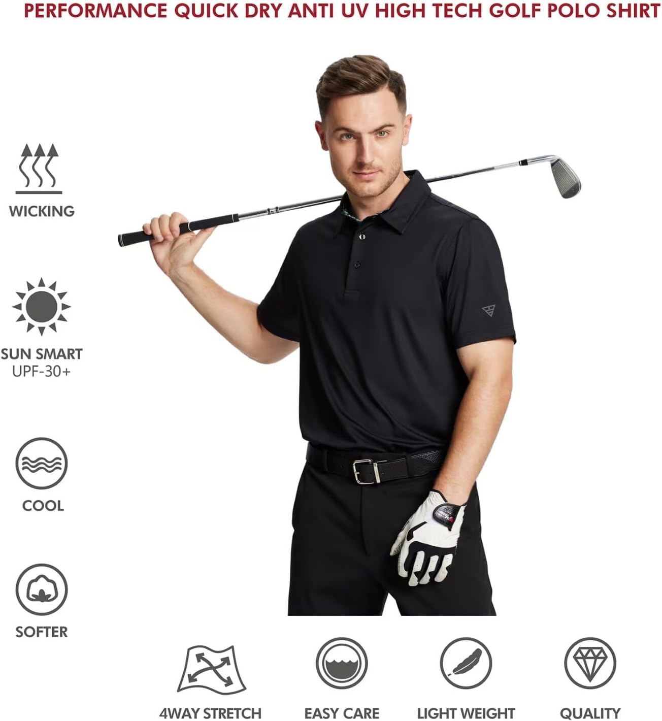 Thumbnail 4 de Men’s Dry Fit Golf Polo Shirts (Short & Long Sleeve) — Lightweight Moisture-Wicking Performance Collared Polos