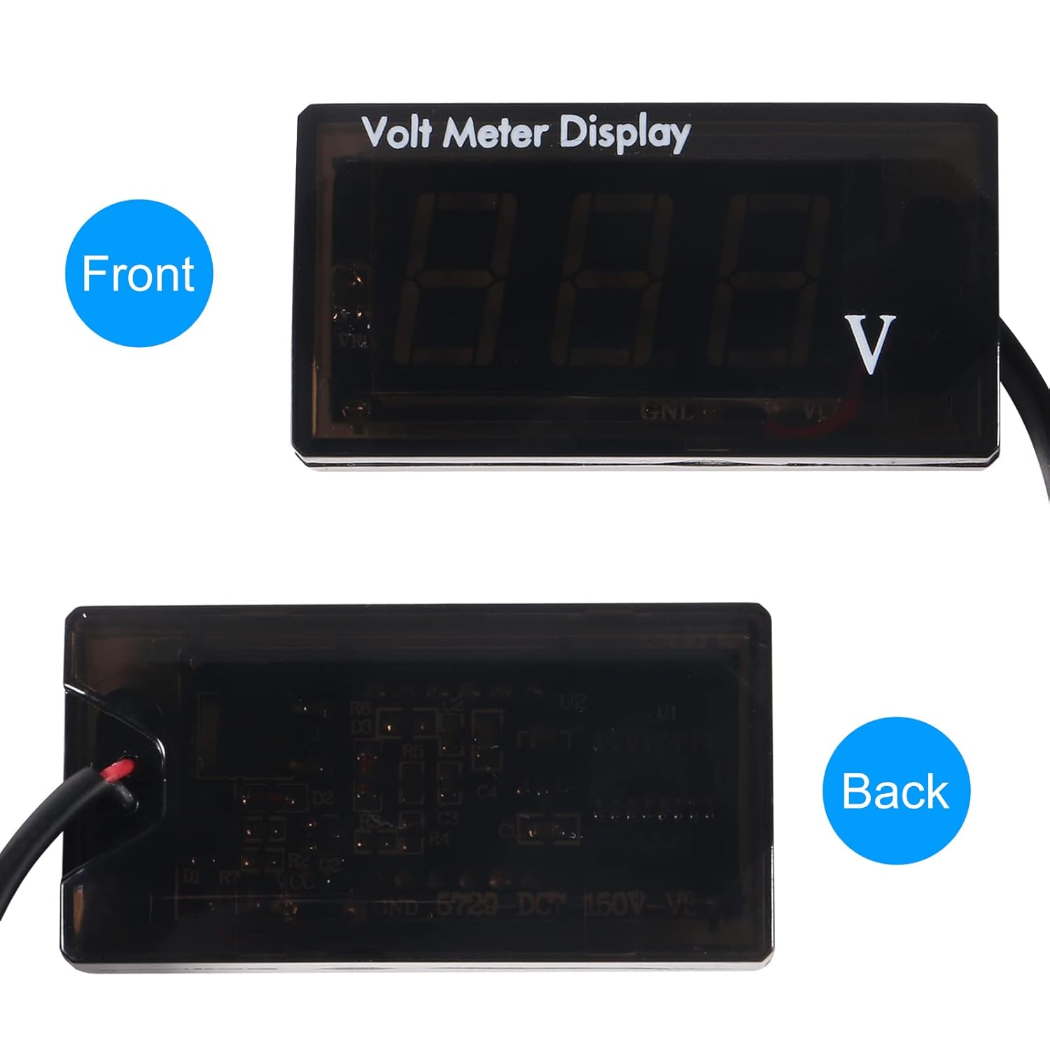 Detalle 2 de 2Pcs DC 12V Car Digital Voltmeter Gauge with LED Display