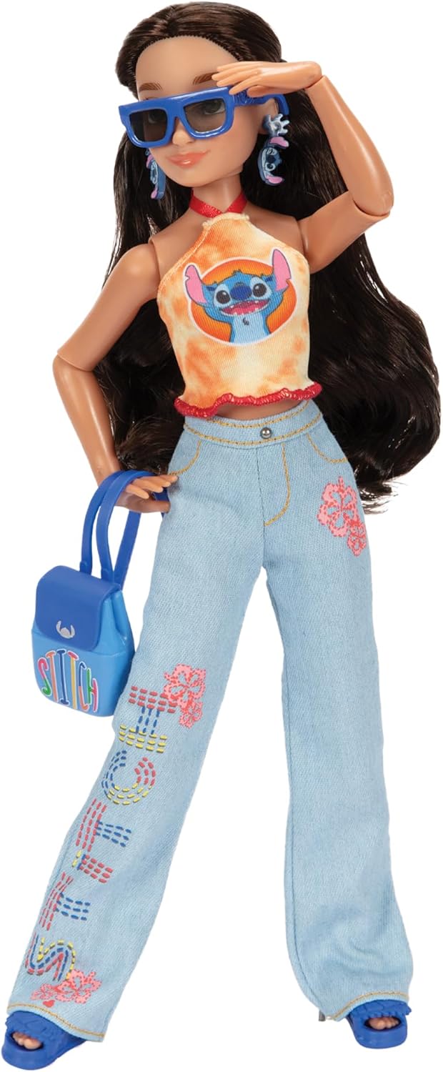 Detalle de Disney ILY 4EVER Stitch-Inspired Fashion Doll with 11.5" Height, 13-Point Articulation, Multi-Outfit Closet, and Glitter Mickey Ring (Amazon Exclusive)