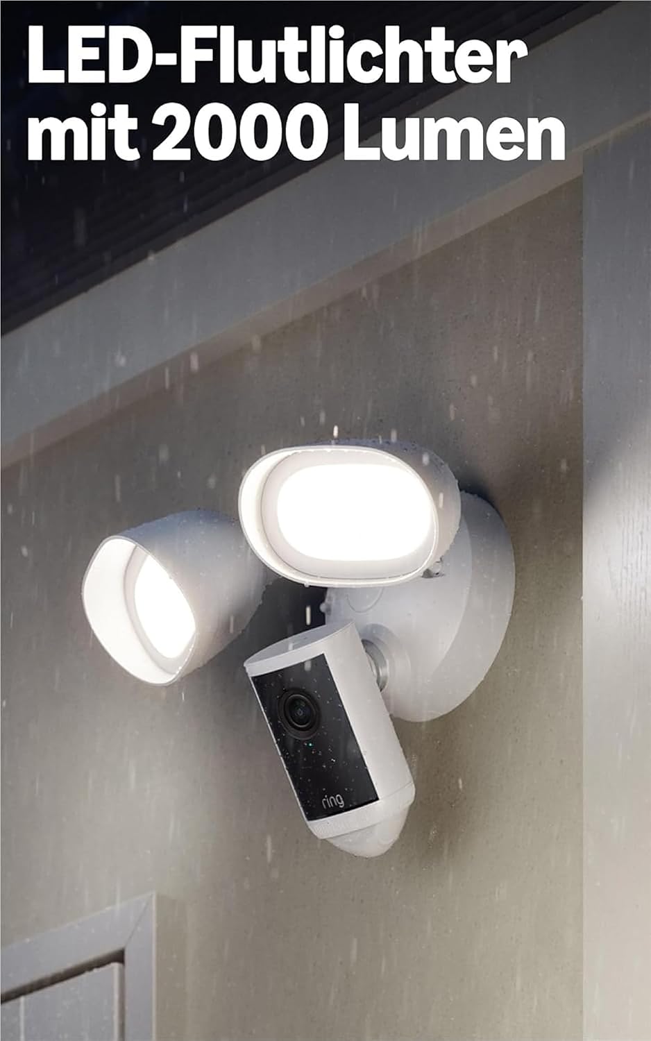 Detalle de Ring Flutlichtkamera Pro (Floodlight Cam Pro, neueste Generation) – Außenkamera mit Retinal 4K, 10x-Zoom, 2 Kameras