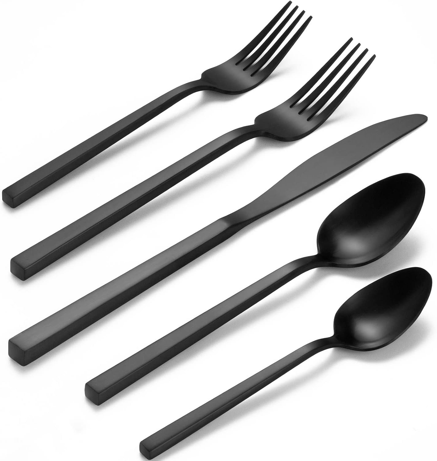 Alata Cube 45-Piece Forged Stainless Steel Flatware Set: Service for 8 with Utensil-Serving Pieces