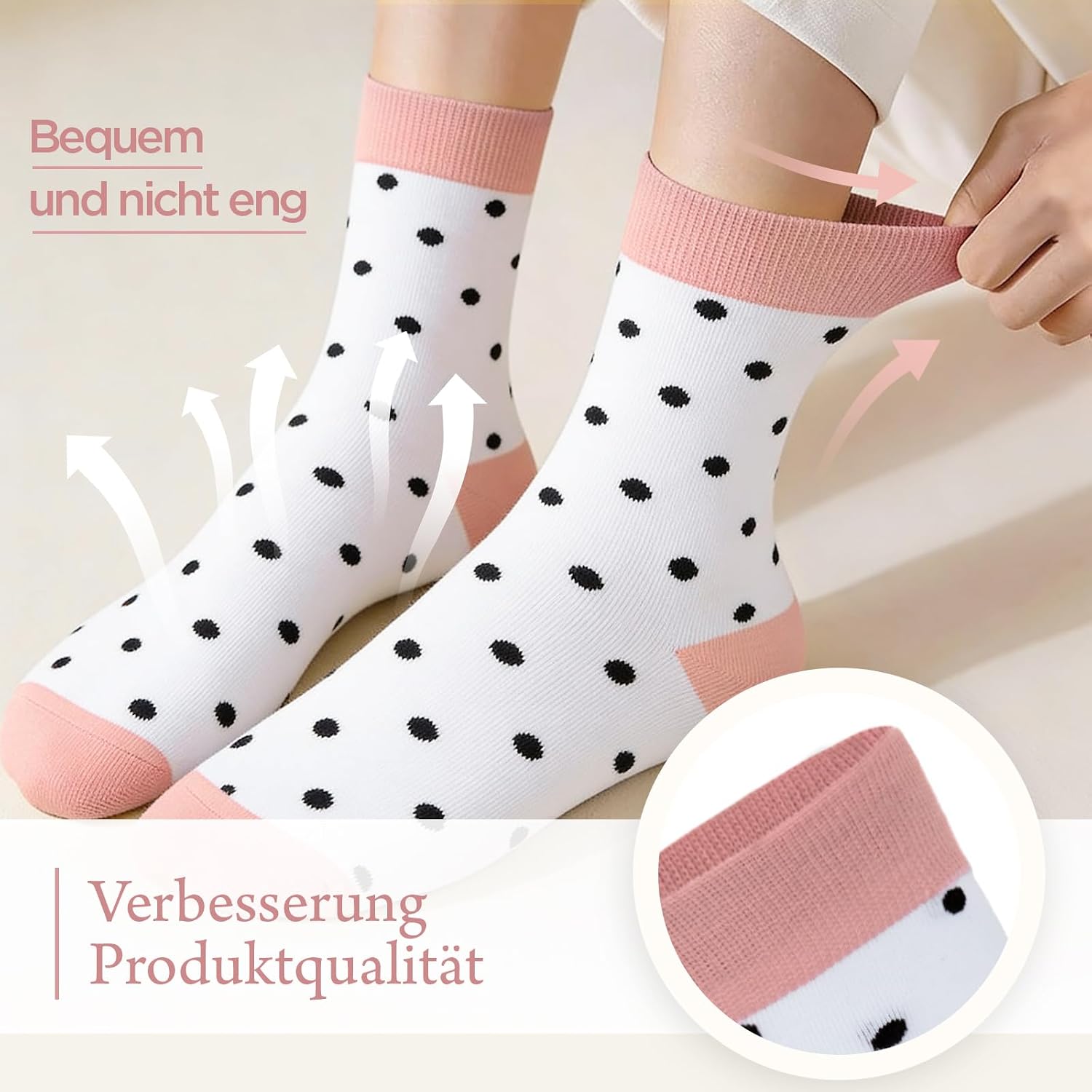 Detalle de Briyat: 5/10 paia di calzini da donna in cotone colorati, taglie 35-38 e 39-42