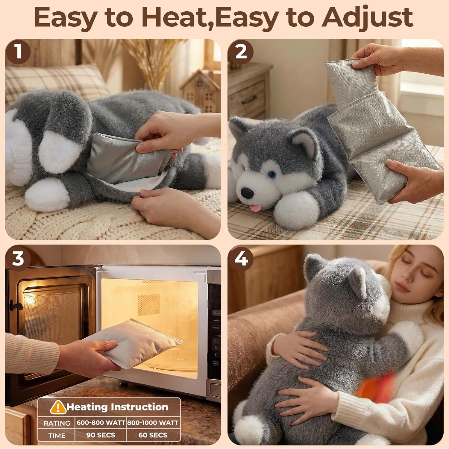 Thumbnail 5 de Mewaii Weighted Teddy: 58cm, 2.3kg with Microwavable Heating Pad