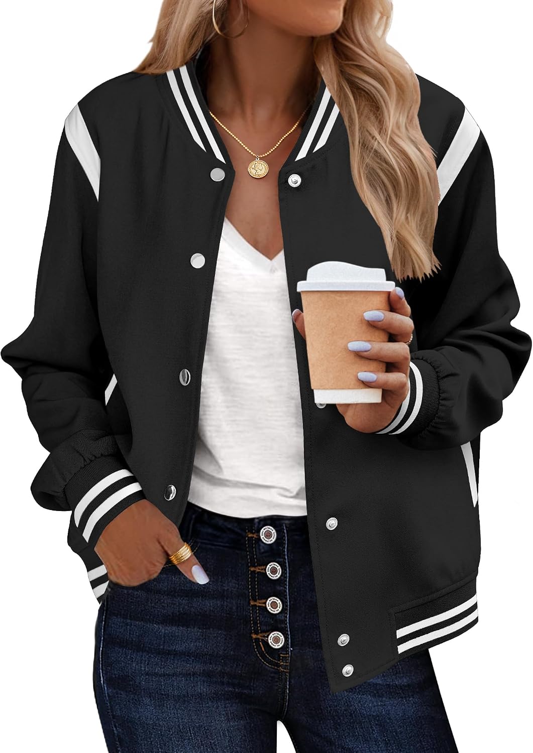 Detalle de Zeagoo Women's Bomber Jacket