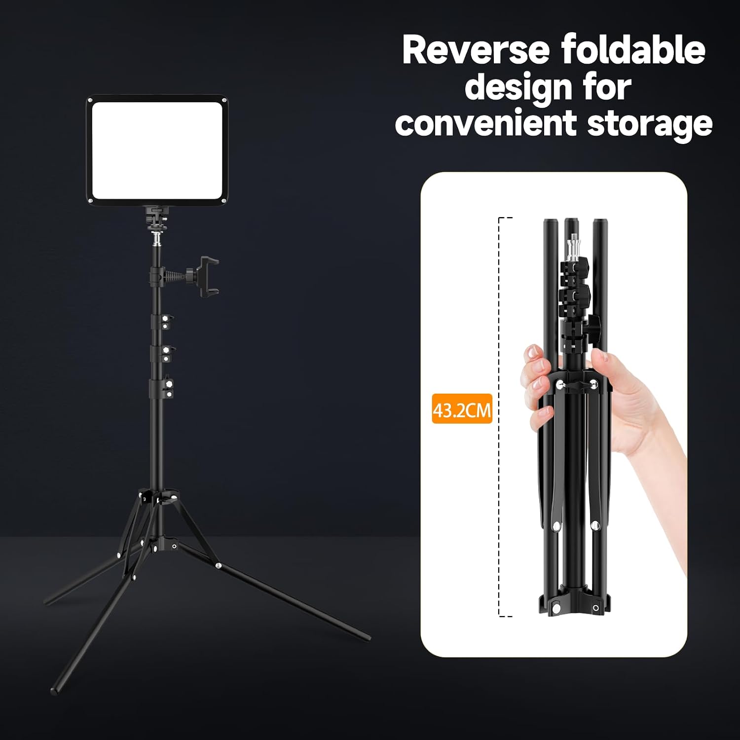 Thumbnail 5 de EMART 2-Pack LED Photography Lighting Kit (25 x 20cm) with Tripods, 2800K–7000K Dimmable Panel Lights