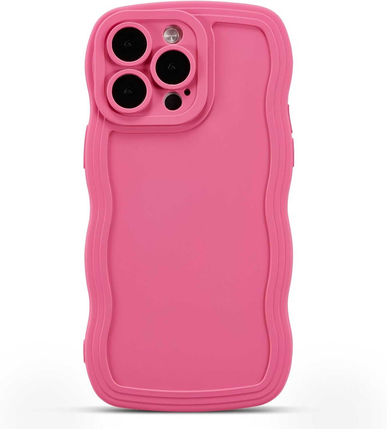 Detalle de UEEBAI Handyhülle für iPhone 13 Pro 6,1 Zoll – Rosa, Wellenrahmen, ultradünn, Stoßfestes Silikon-Case mit TPU-Bumper