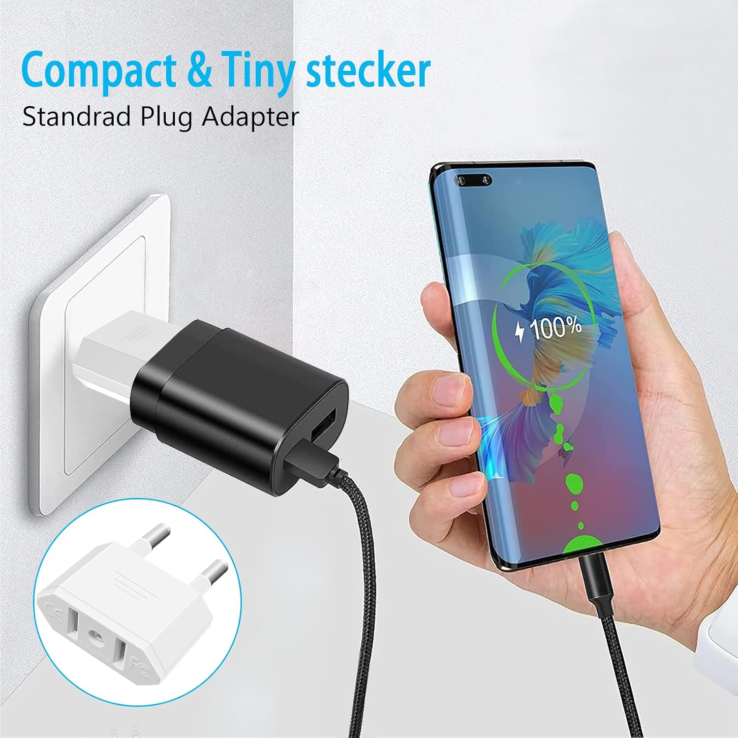Detalle 2 de Tixlux Adaptateur US vers EU 4 pièces 🔌