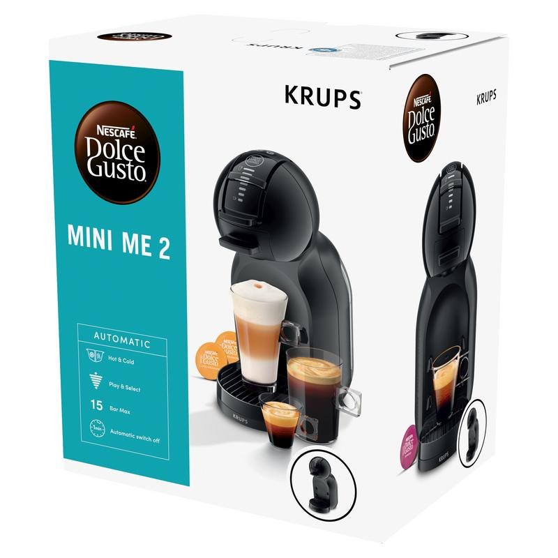 Detalle 2 de Krups Dolce Gusto Mini Me 2 Gris: cafetera de cápsulas compacta y versátil para casa
