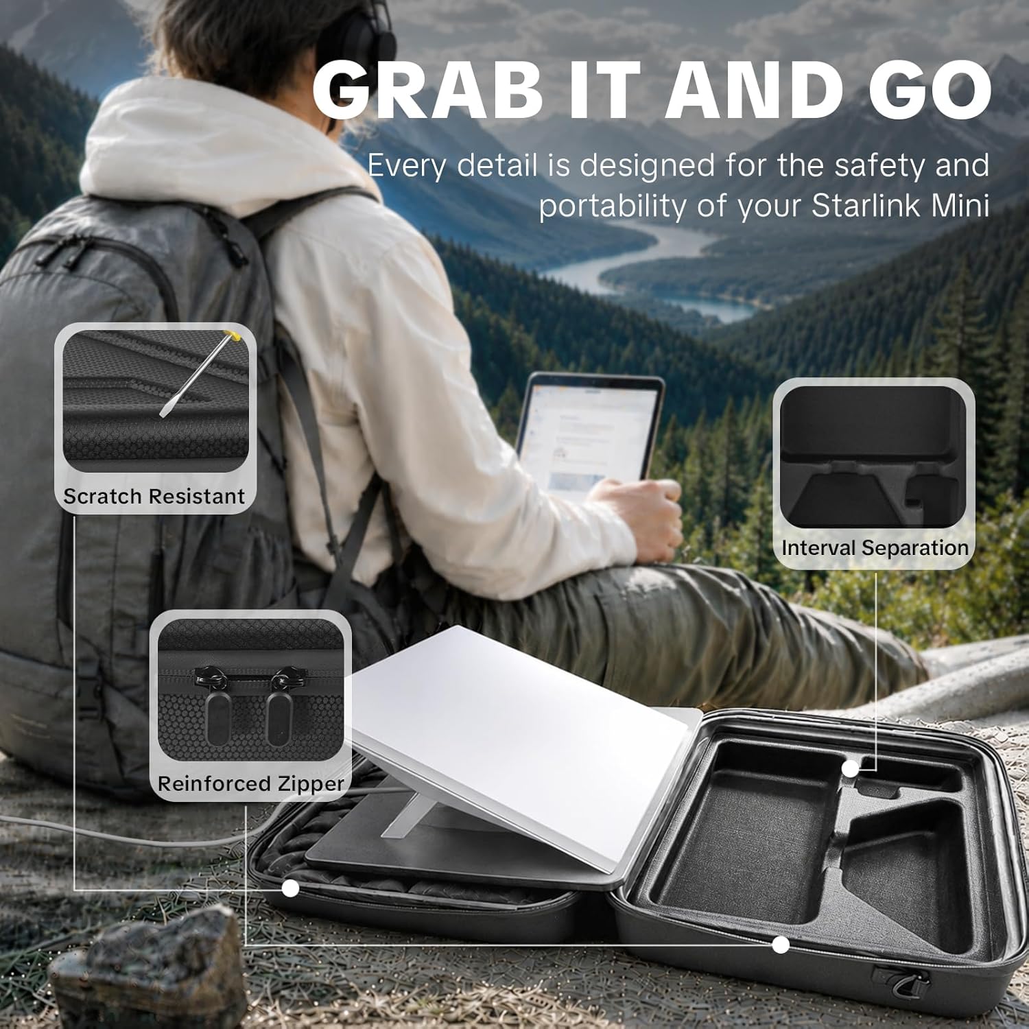Thumbnail 3 de MEKEET Starlink Mini Case: Ultra-Light, All-in-One Travel Case for Starlink Mini