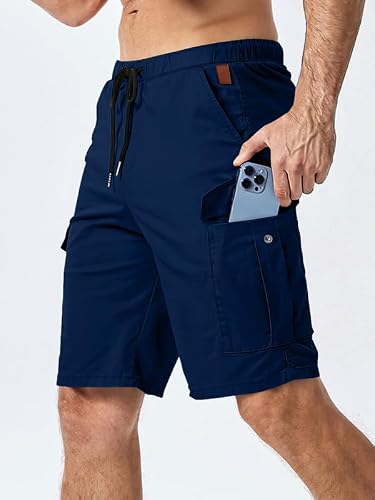 Detalle de Elegancity Mens Combat Cargo Work Shorts: Lightweight Summer Cotton with Practical Pockets
