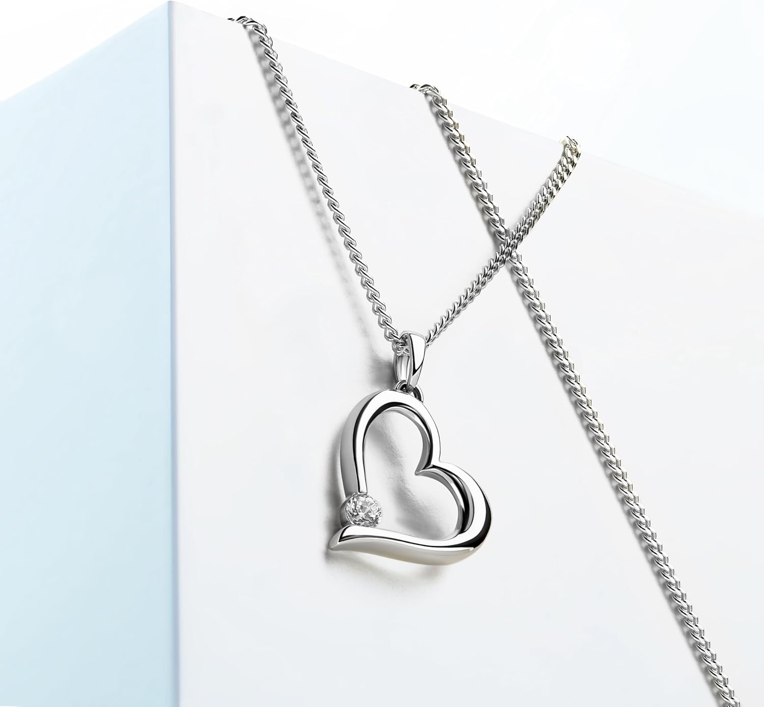 Thumbnail 2 de Collier Coeur en Or 9K sur chaîne Argent 45 cm – MIORE, Fabriqué à la main en Italie