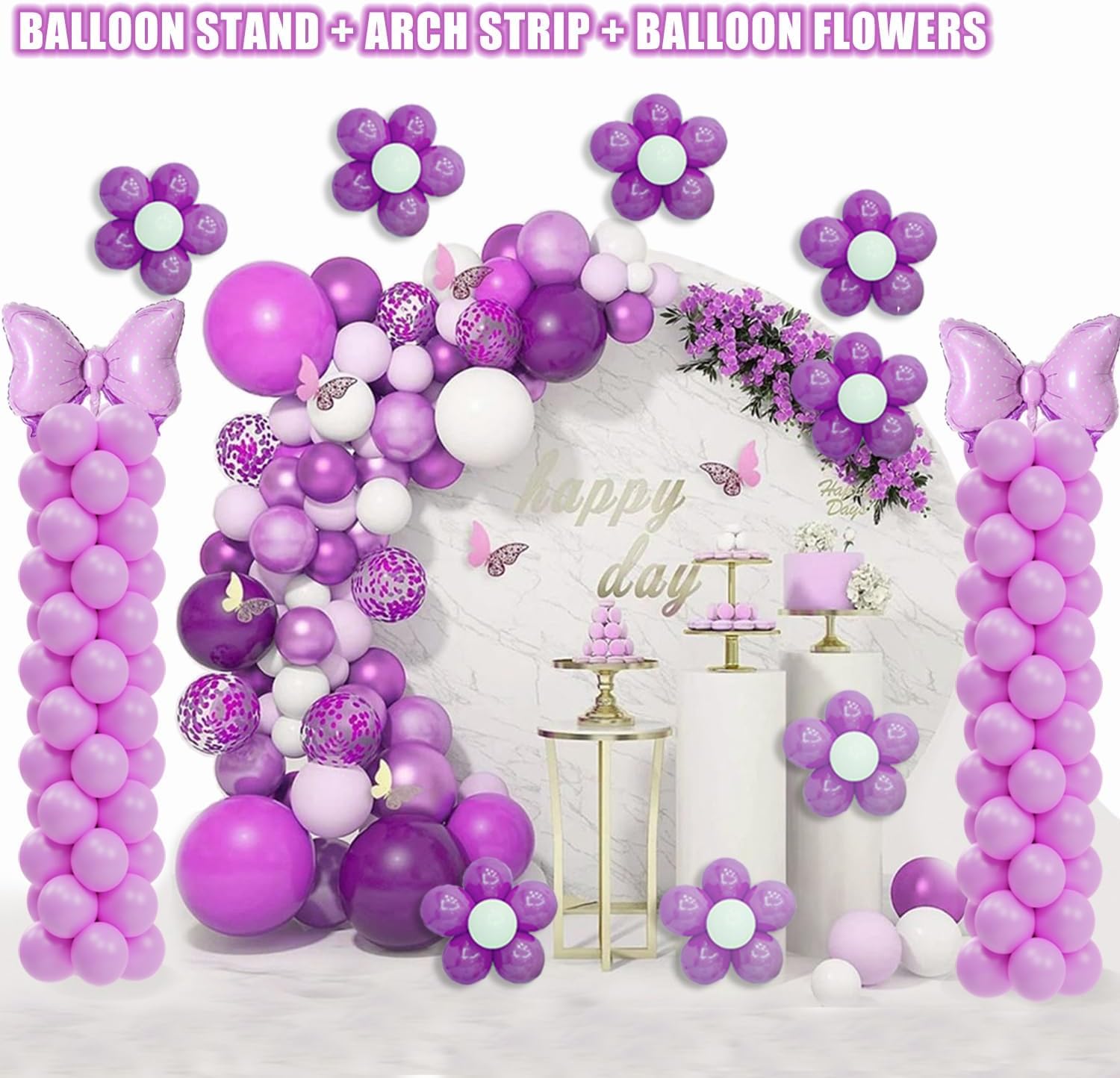 Thumbnail 2 de GIMCALO Balloon Column Stand Kit (Set of 2) — 7ft Height-Adjustable Balloon Arch Stands