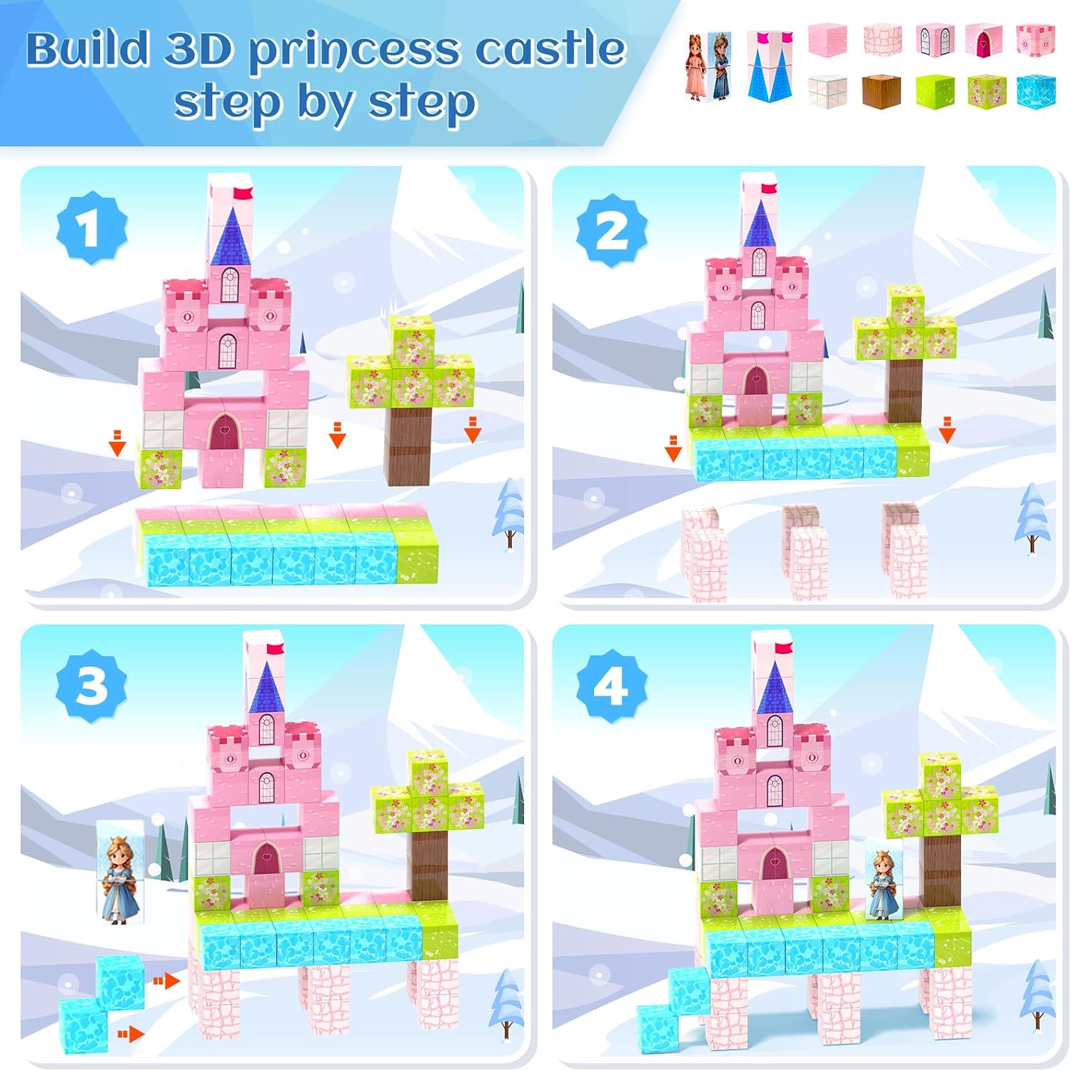 Thumbnail 6 de Hiwawind Magnetic Princess Castle Toys 3+