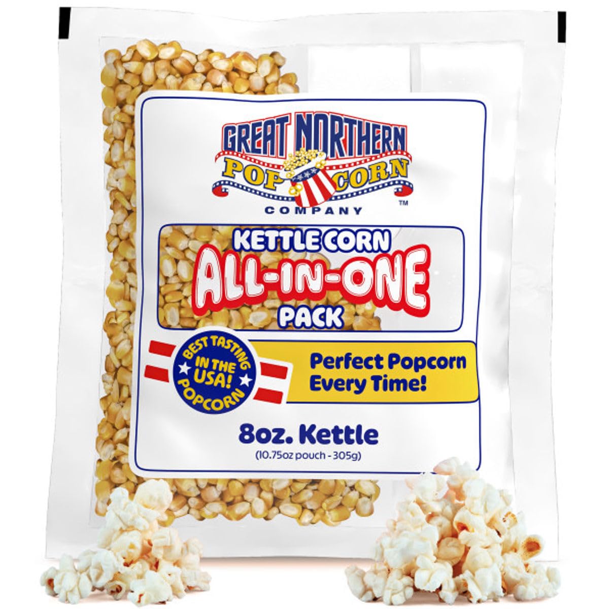Detalle de Great Northern Popcorn 8oz Kettle Corn Popcorn Packs, 5-Pack