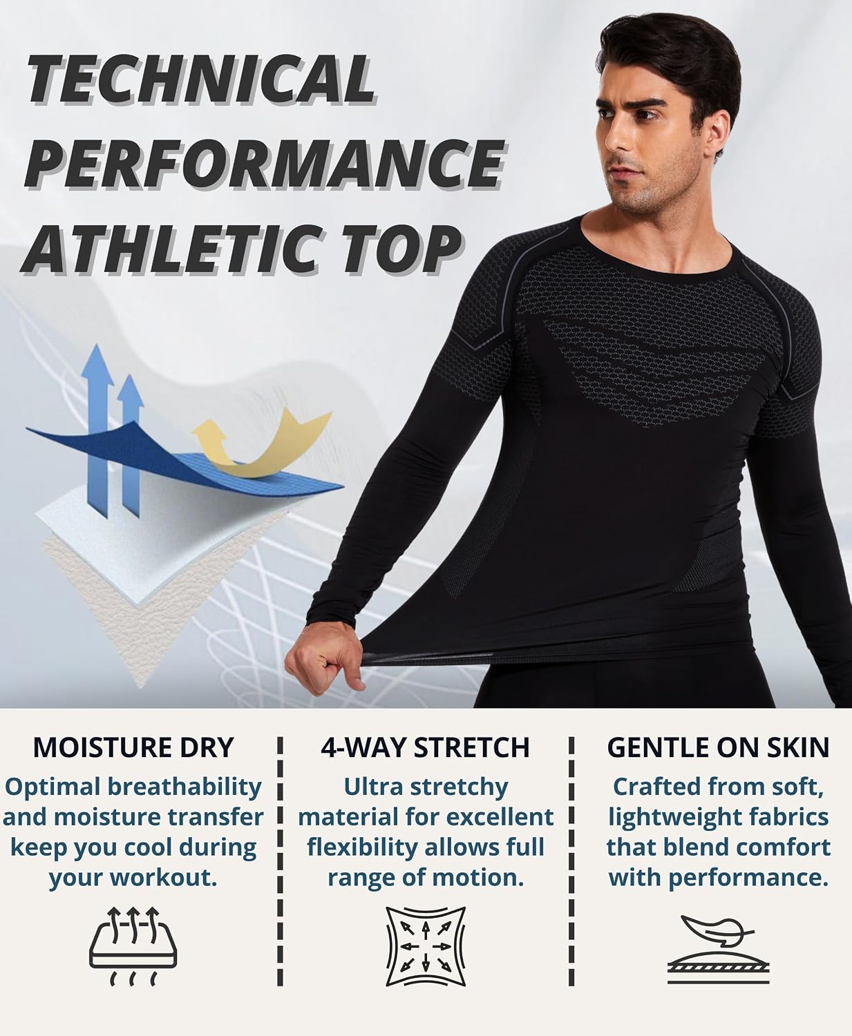 Thumbnail 5 de AMZSPORT Maglia Compressione Uomo Manica Lunga