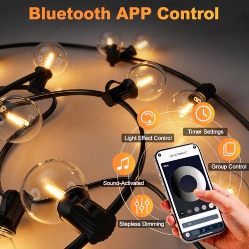 Detalle de Brilvibera G40 Festoon Lights Outdoor Mains Powered 23.5M – App & Remote control