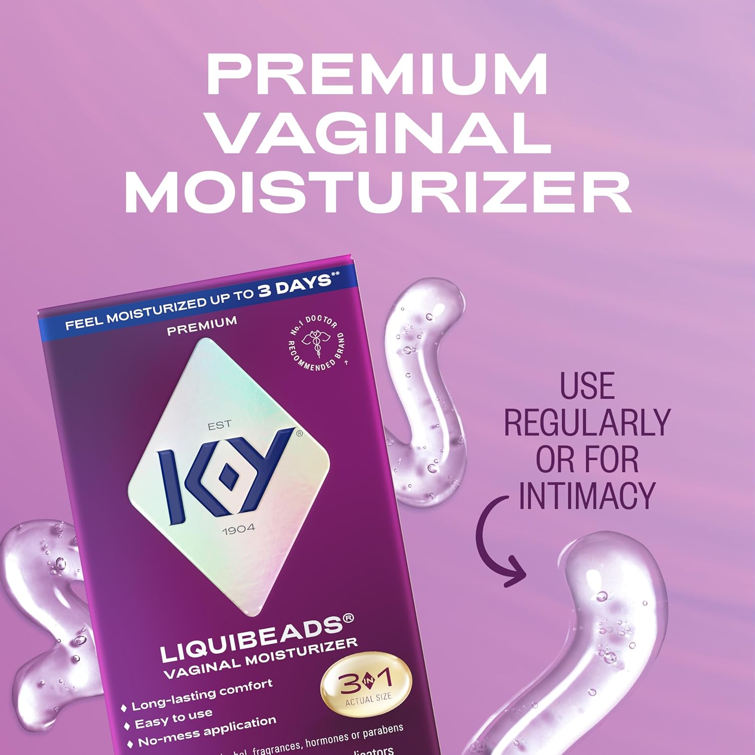 Thumbnail 1 de K-Y Liquibeads Vaginal Moisturizer, 6 suppositories ⚙