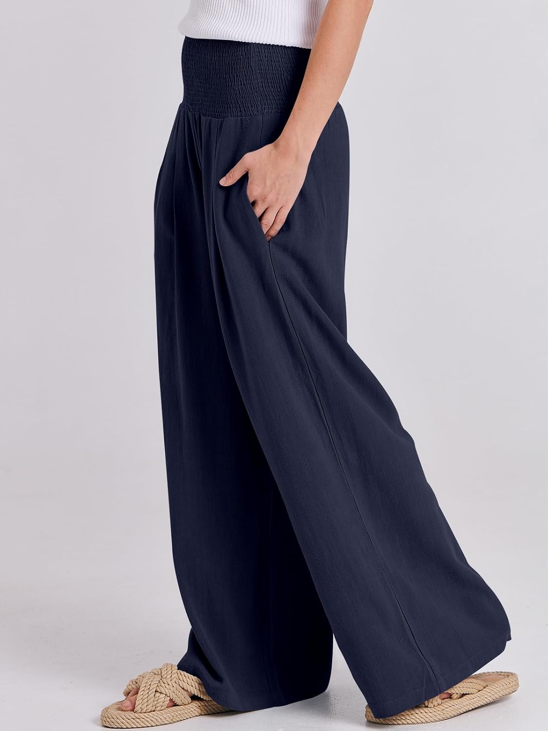 Thumbnail 6 de ANRABESS Linen Palazzo Pants High Waist 2026