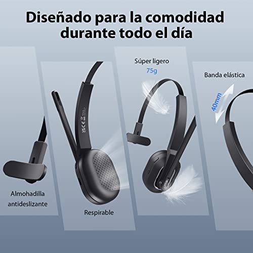 Thumbnail 6 de EKSA H5 auriculares BT para PC con micrófono, dongle USB y cancelación de ruido