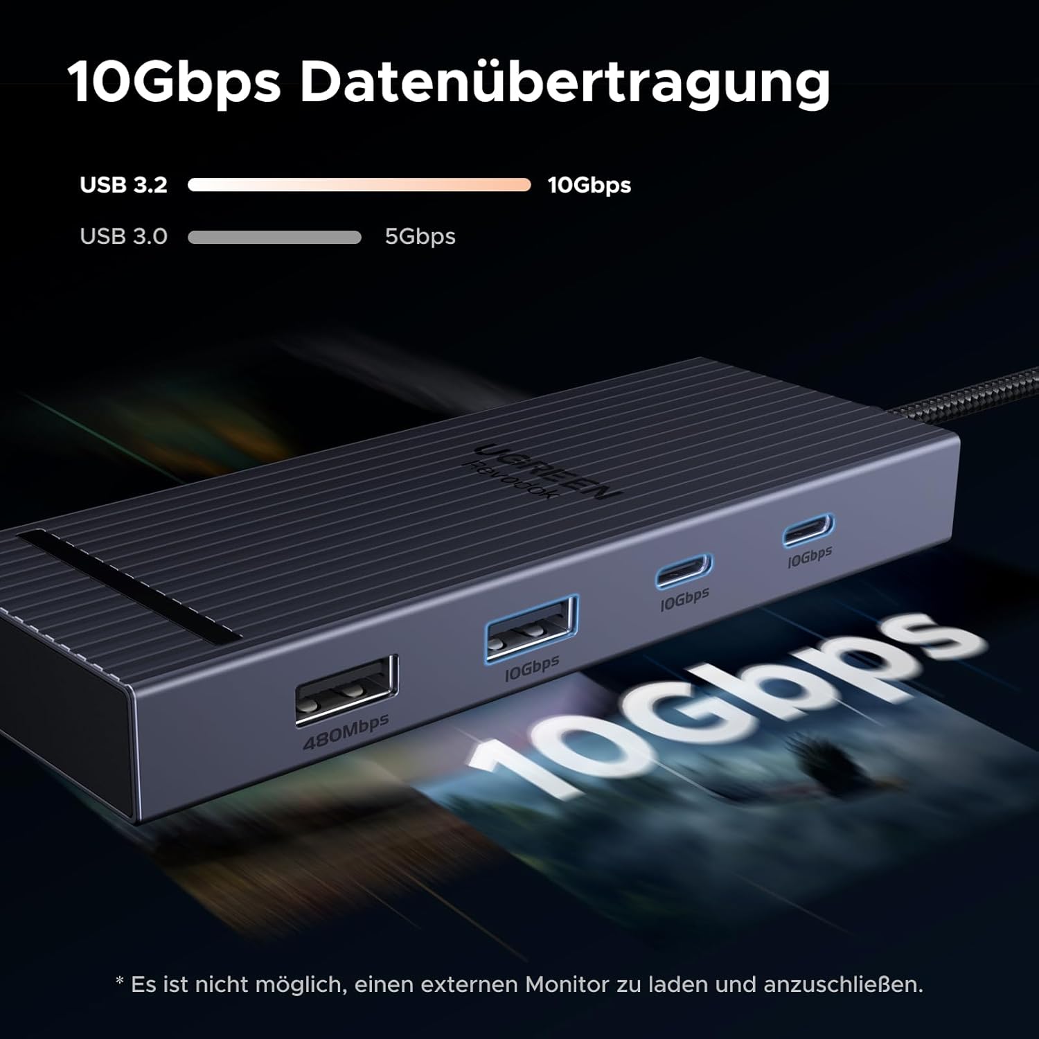 Detalle de UGREEN Revodok Pro 108 USB-C Hub 100W