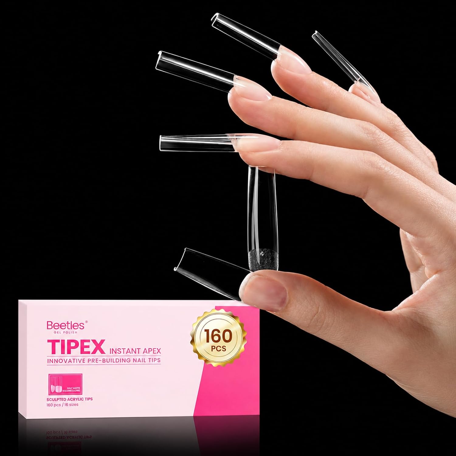 Thumbnail 6 de Beetles Tipex Instant Apex Nail Tips (Long Square) — 16 Sizes, 192pcs, Built-In Apex