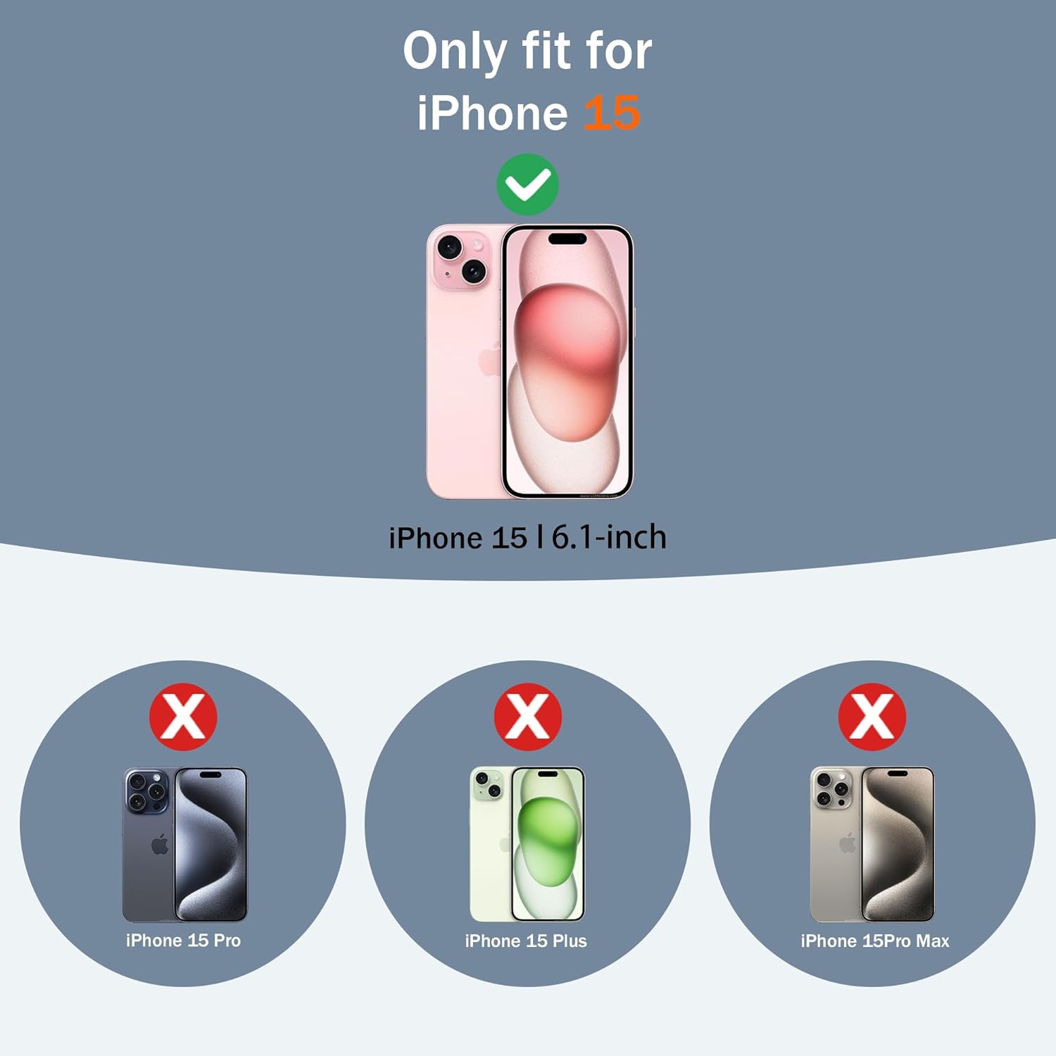 Thumbnail 1 de Jshru iPhone 15 Case with Screen Protector and Magnetic Kickstand