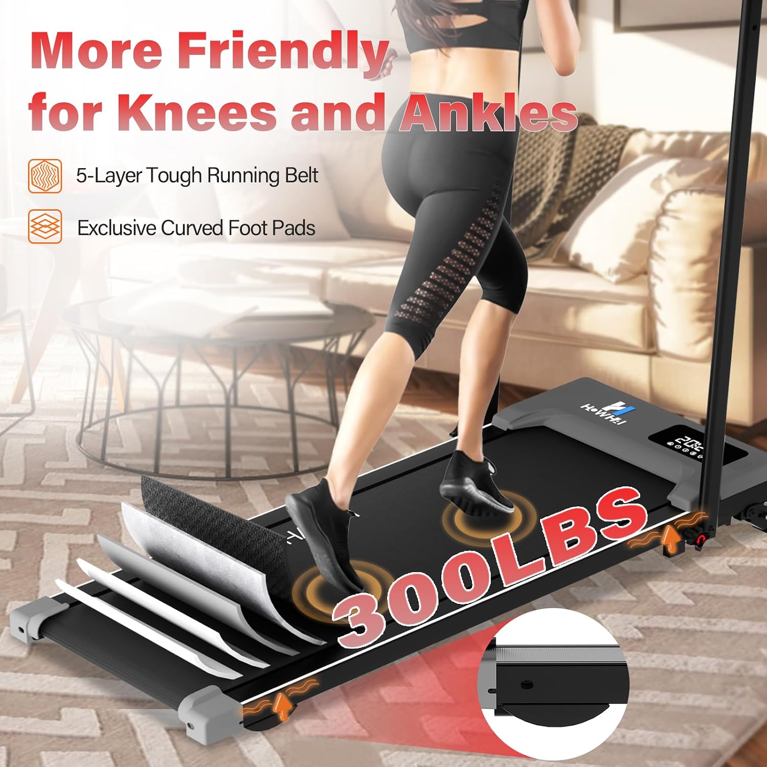 Thumbnail 6 de HOWHAI QK-3016 2-in-1 Folding Treadmill with Manual Incline