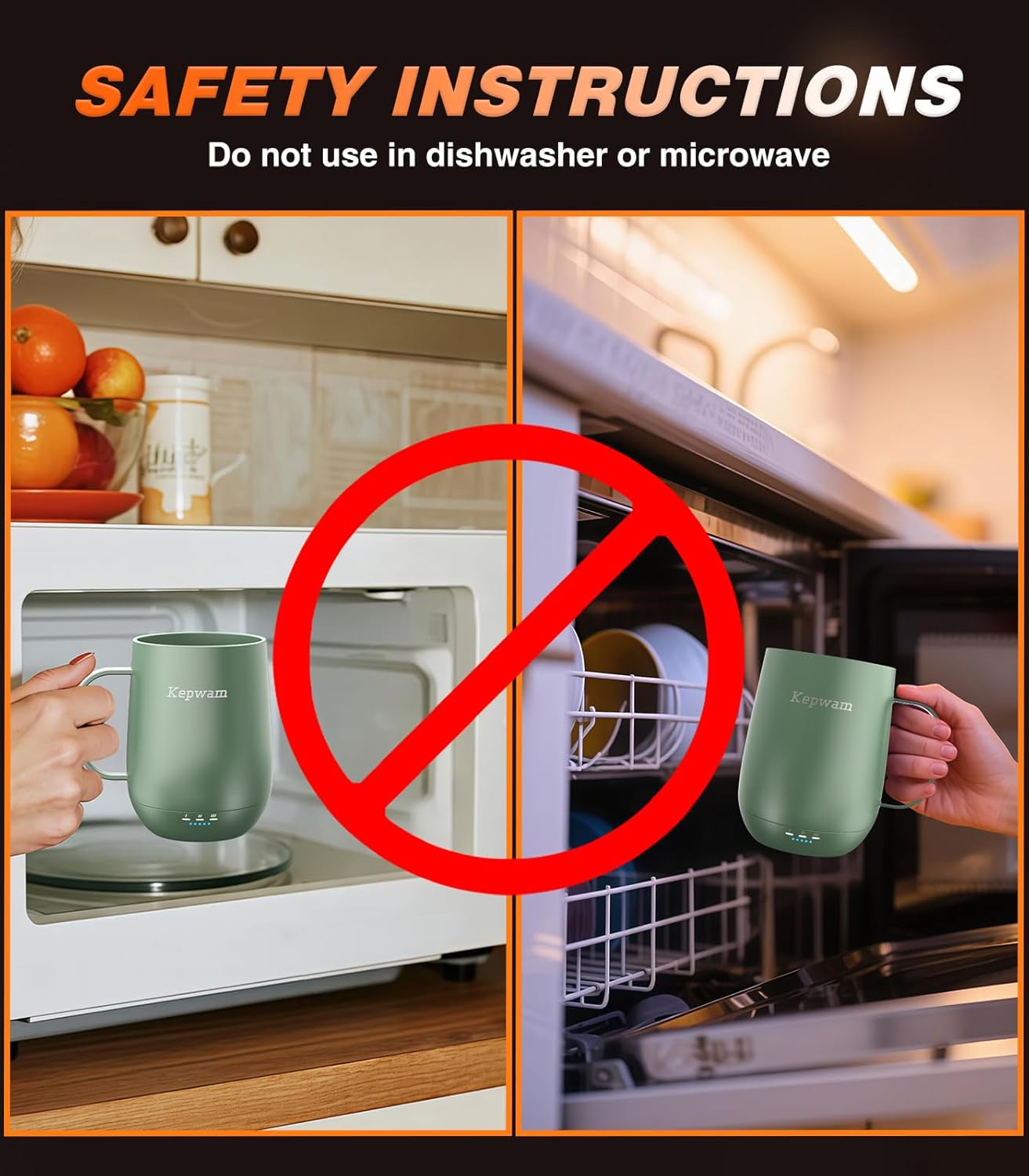 Thumbnail 6 de Kepwam Self Heating Coffee Mug T2 (16oz) — 3 Temperature Settings, No-App Smart Heated Mug