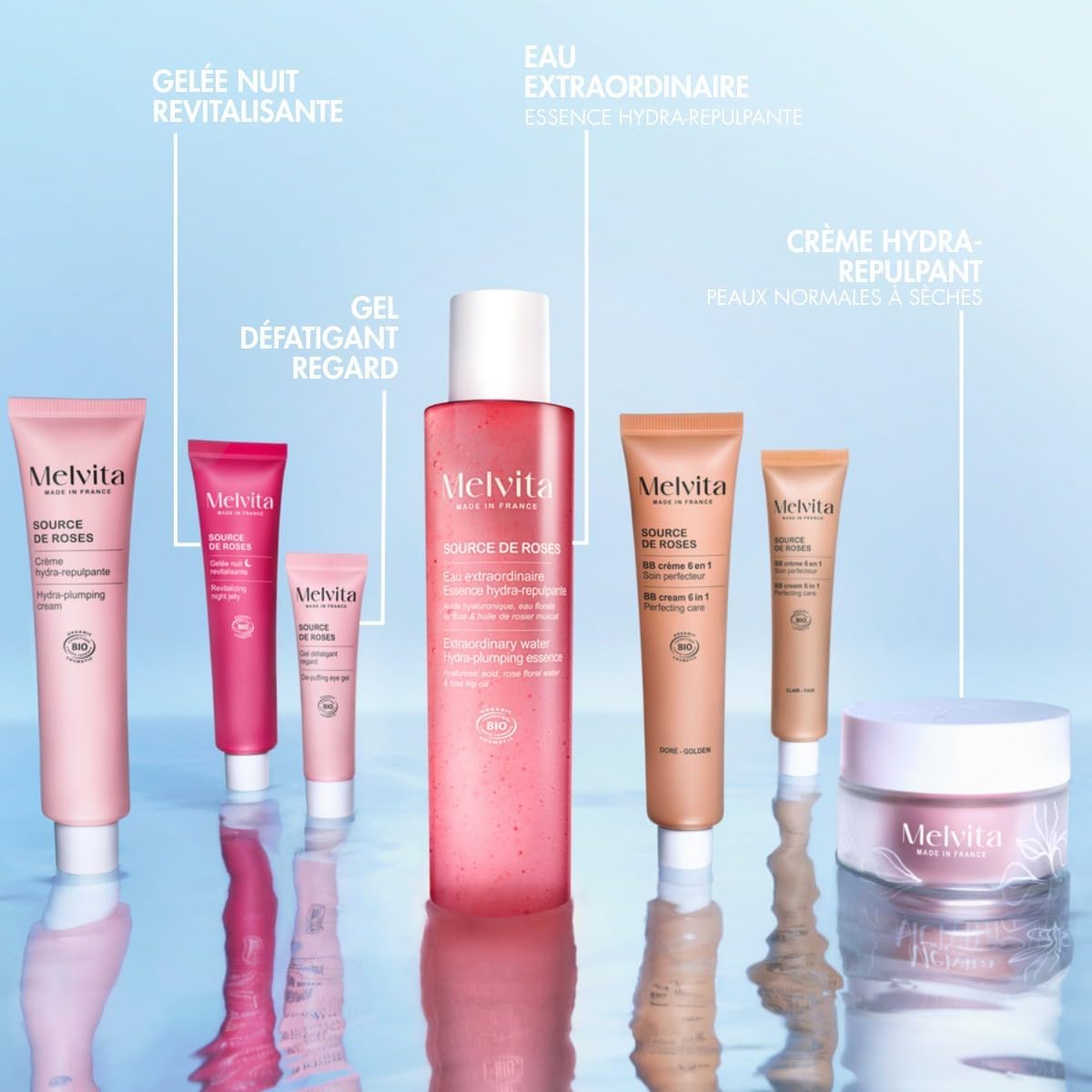 Thumbnail 5 de Melvita Soin pour le Visage Source de Roses — Enrichie en Extraits de Roses Sauvages & Huiles Végétales, Peaux Sensibles, 50 ml