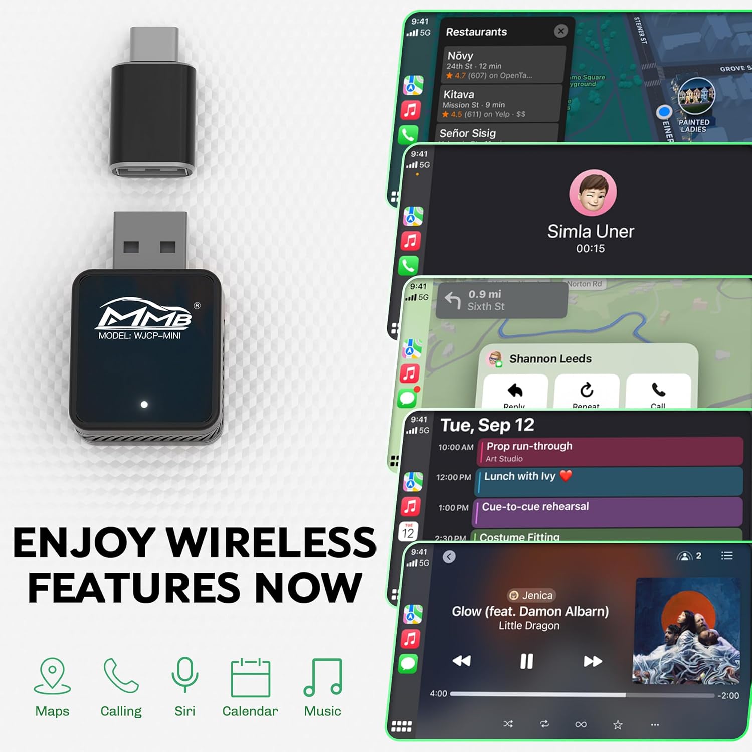 Thumbnail 4 de MMB CP-Ultra 2026 Wireless CarPlay Adapter (Wi‑Fi 6 + Bluetooth 5.4, Plug & Play)