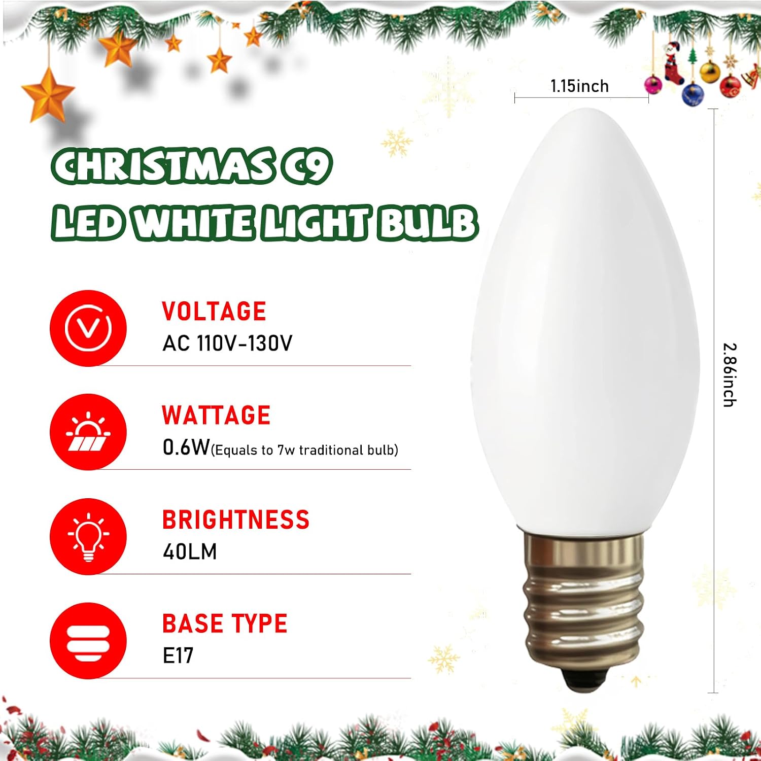Detalle de C9 LED Replacement Bulbs in Shatterproof Plastic