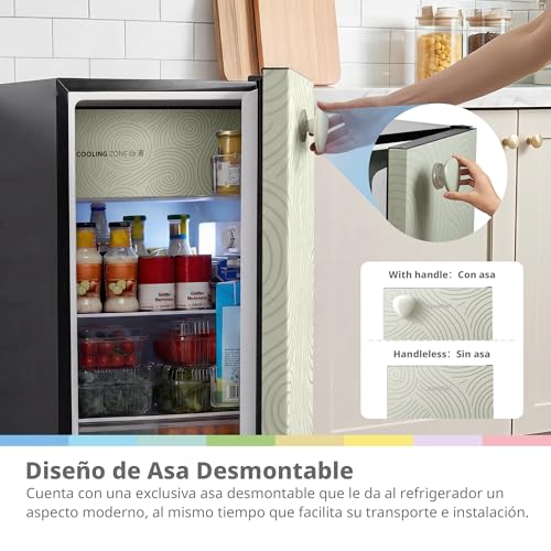 Detalle 2 de Comfee' 88L Refrigerador Compacto Bajo Encimera, Chill Box 0–10°C, Verde