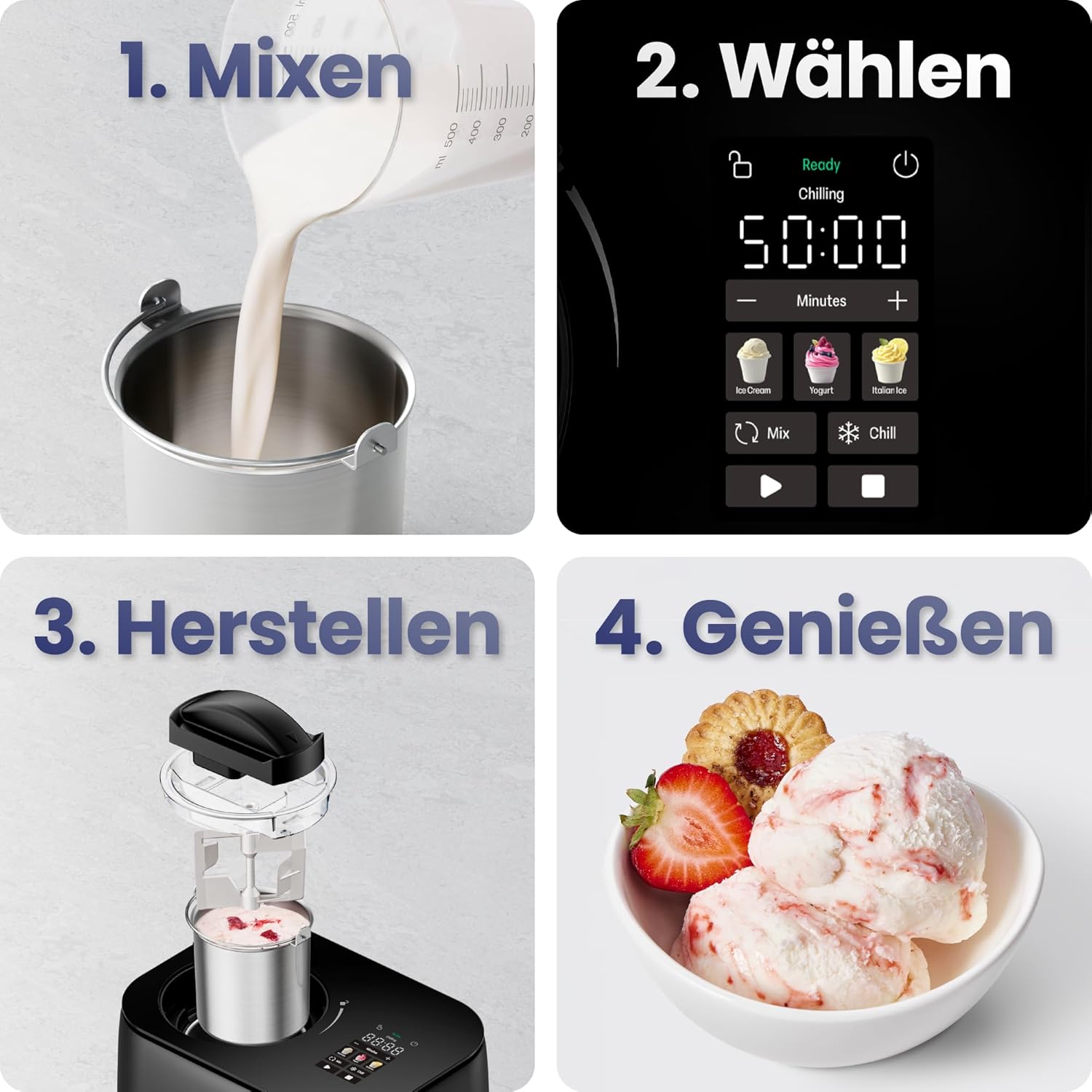 Detalle de Chefman Iceman Eismaschine mit Kompressor