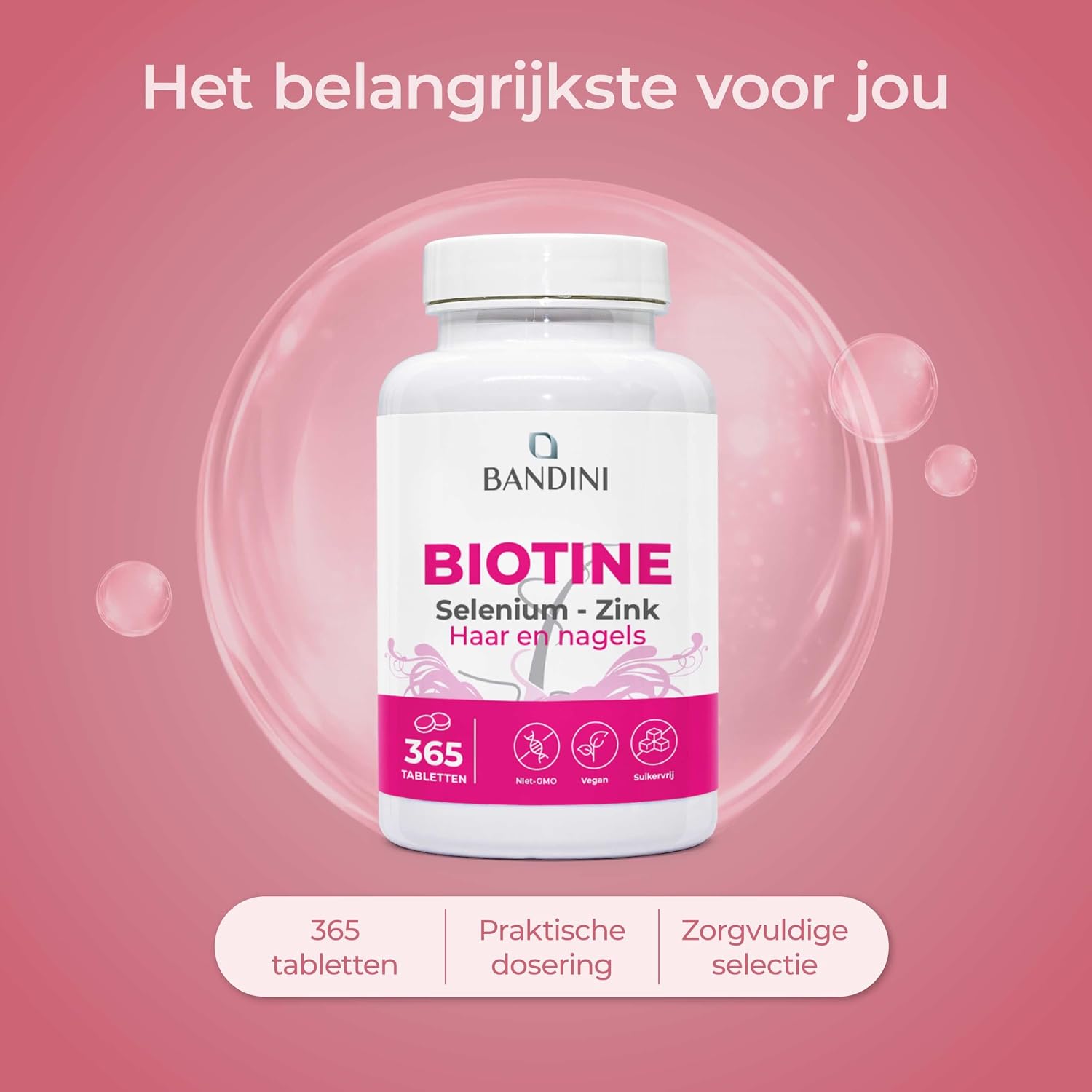 Thumbnail 3 de BANDINI Biotine + Selenium + Zink tabletten voor haar, nagels en huid