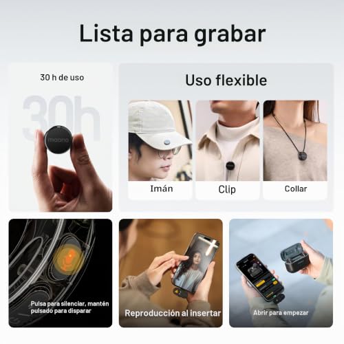 Thumbnail 6 de MAONO Wave T5, micrófono inalámbrico de solapa USB-C, 48 kHz/24 bits