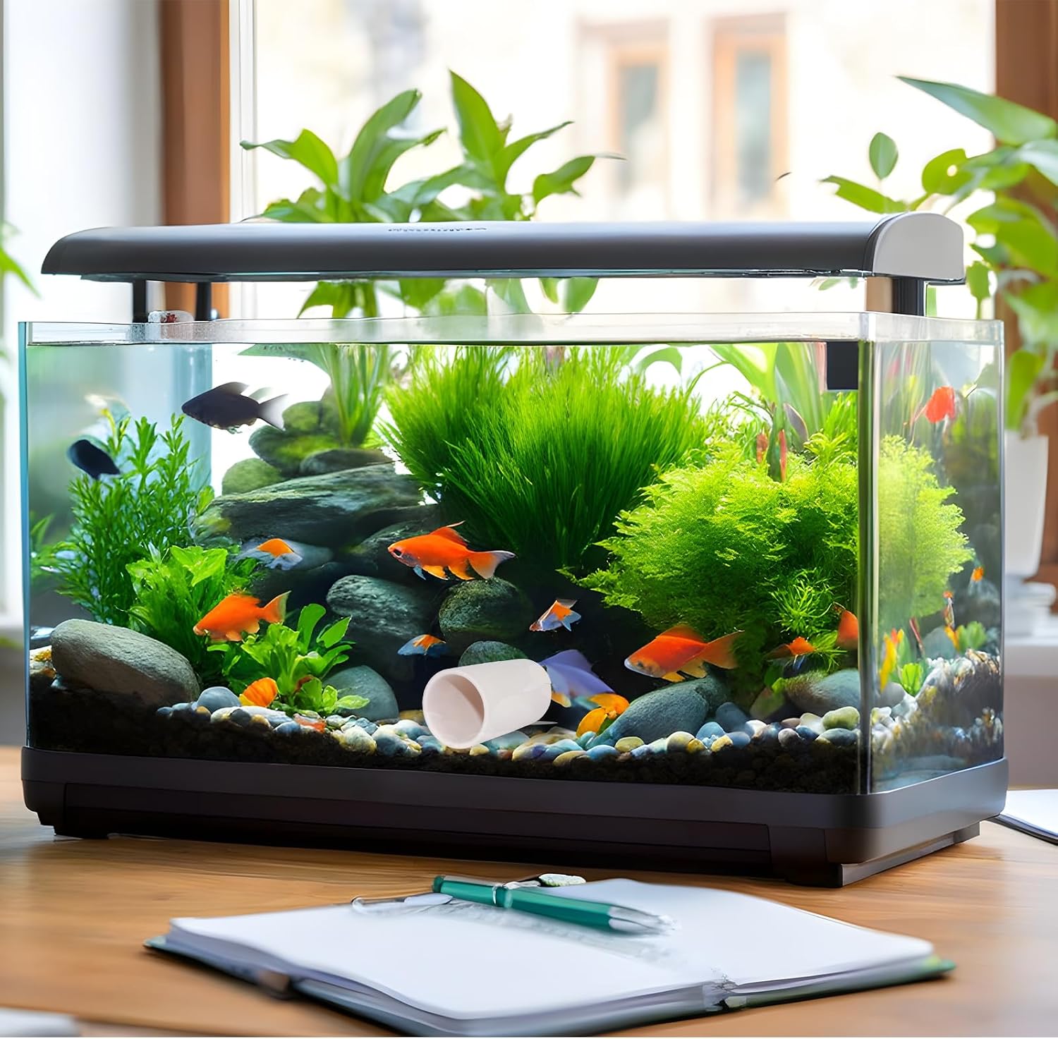 Detalle de MC MEICHUANG Ceramic Shrimp Breeding Cave, 1-Tube Aquarium Shelter