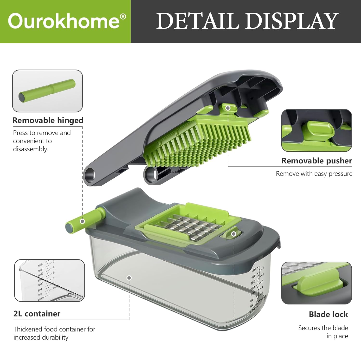 Thumbnail 6 de Ourokhome Vegetable Chopper 8 in 1 🥕