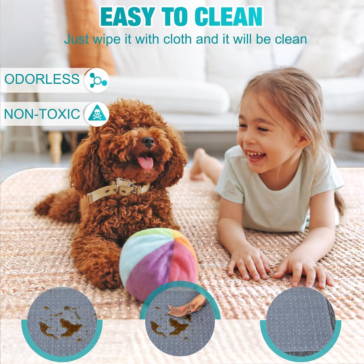 Detalle de BesWin 44" x 58" Clear PVC Chair Mat for Low-Pile Carpet