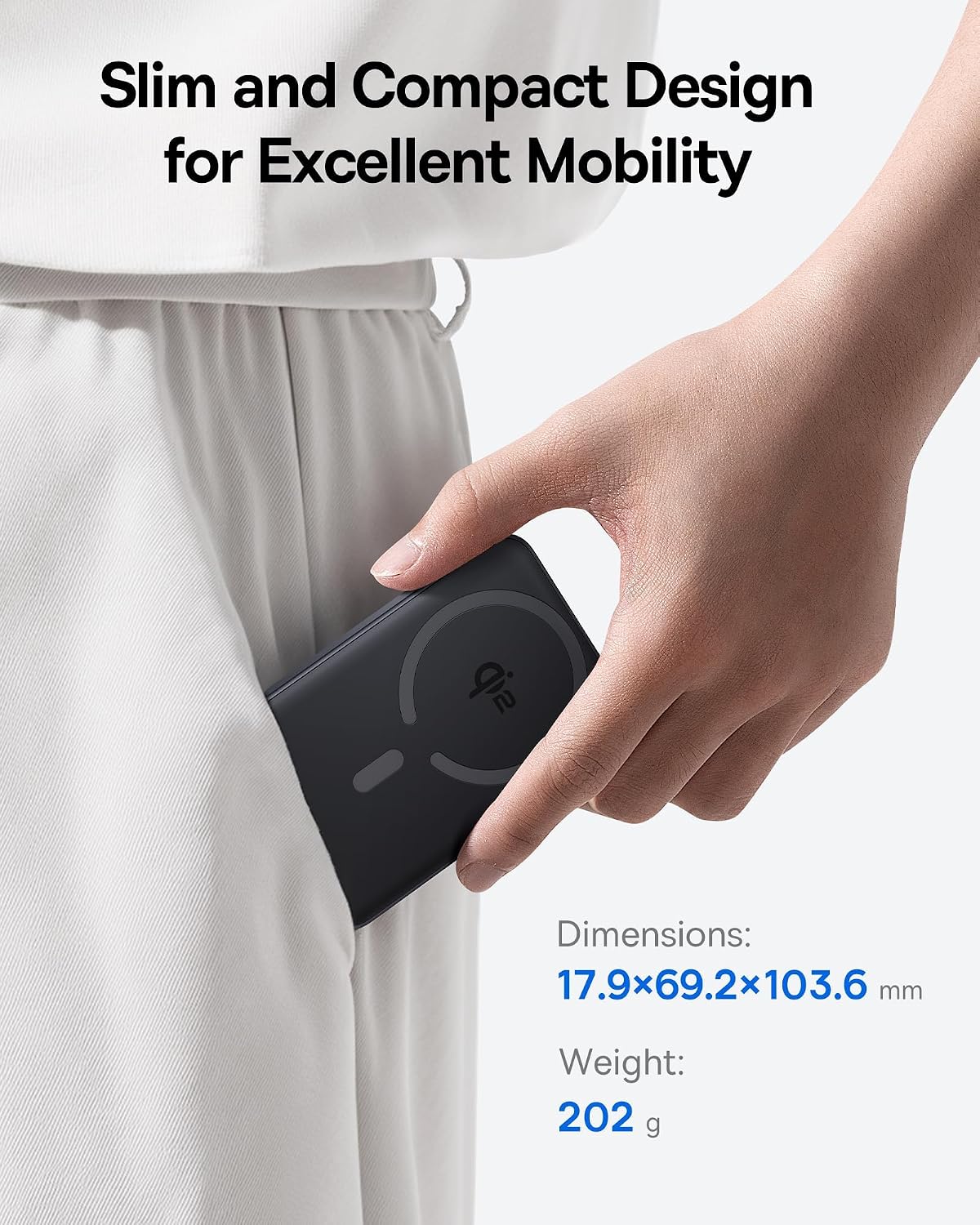 Detalle 2 de Baseus E00285 Qi2 MagSafe Power Bank, 10,000mAh, 15W Wireless and 22.5W USB-C