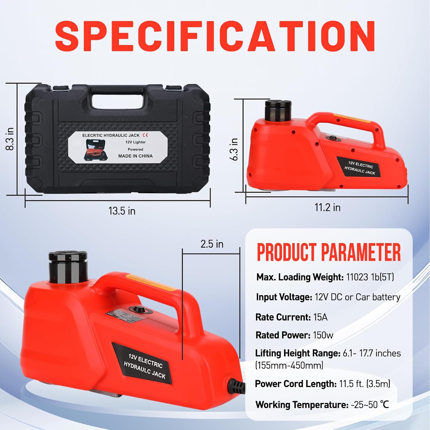 Thumbnail 3 de ROGTZ Electric Hydraulic Car Jack Kit 5Ton 12V – Ultra-Portable Vehicle Lift