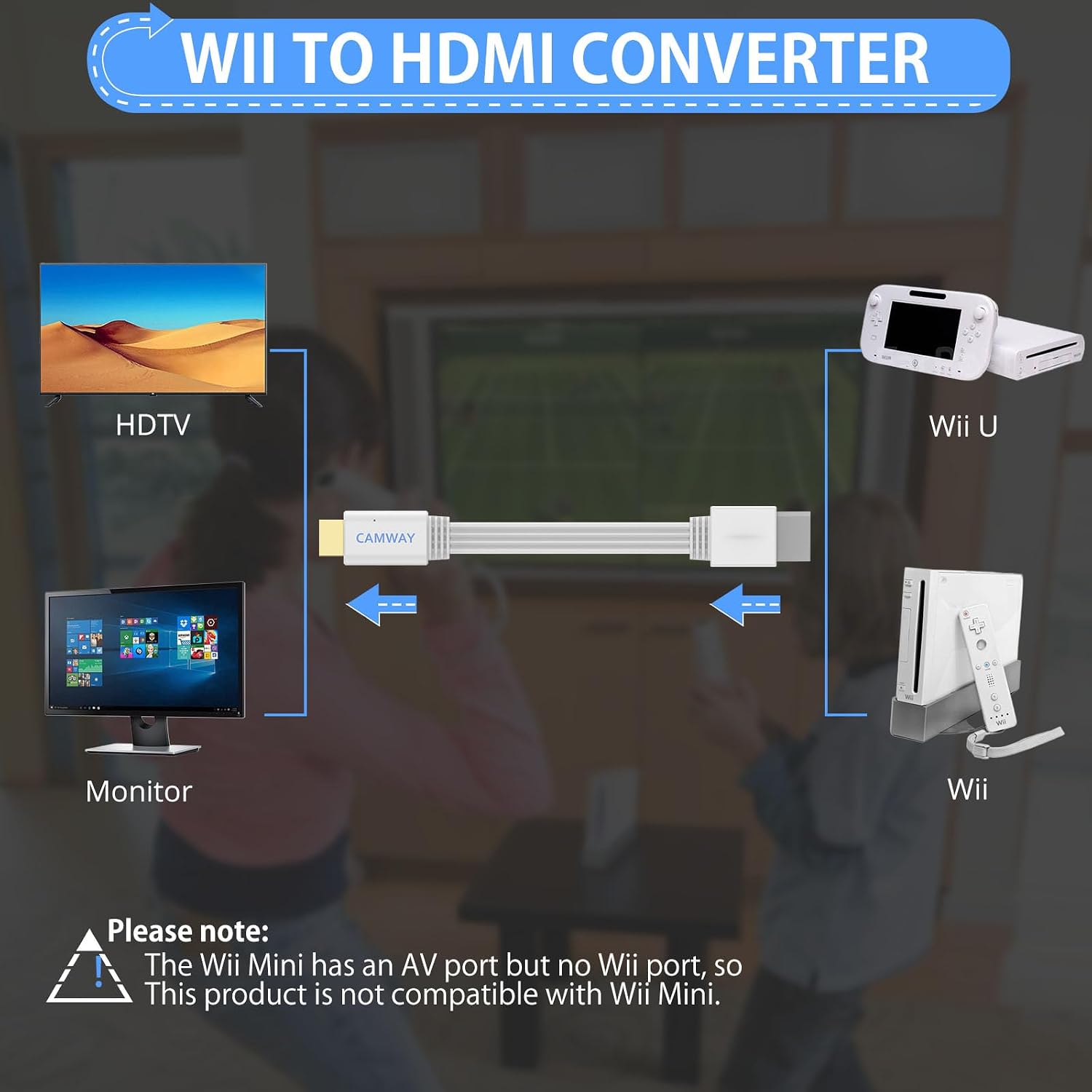 Thumbnail 2 de CAMWAY Wii to HDMI Converter 1080P