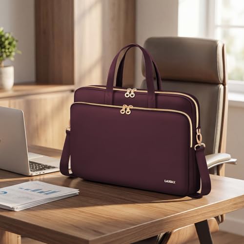 Detalle de Lausiax Laptop Case Bag for 17–17.3 Inch Laptops — Waterproof Red Sleeve