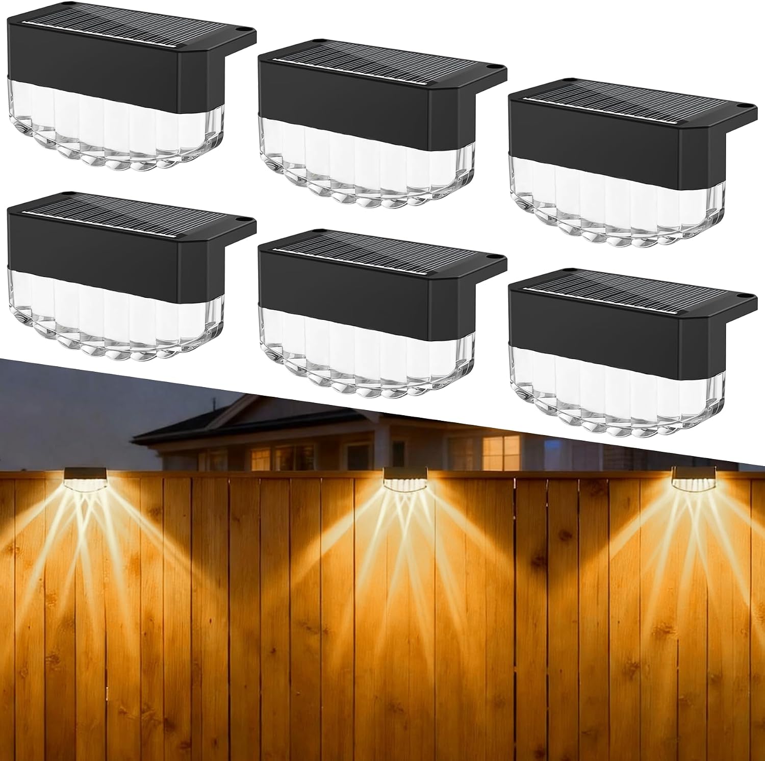 Detalle de Sylvwin Lampade Solari per Uso Esterno – Confezione da 6 Luci LED da Parete (Bianco Caldo)
