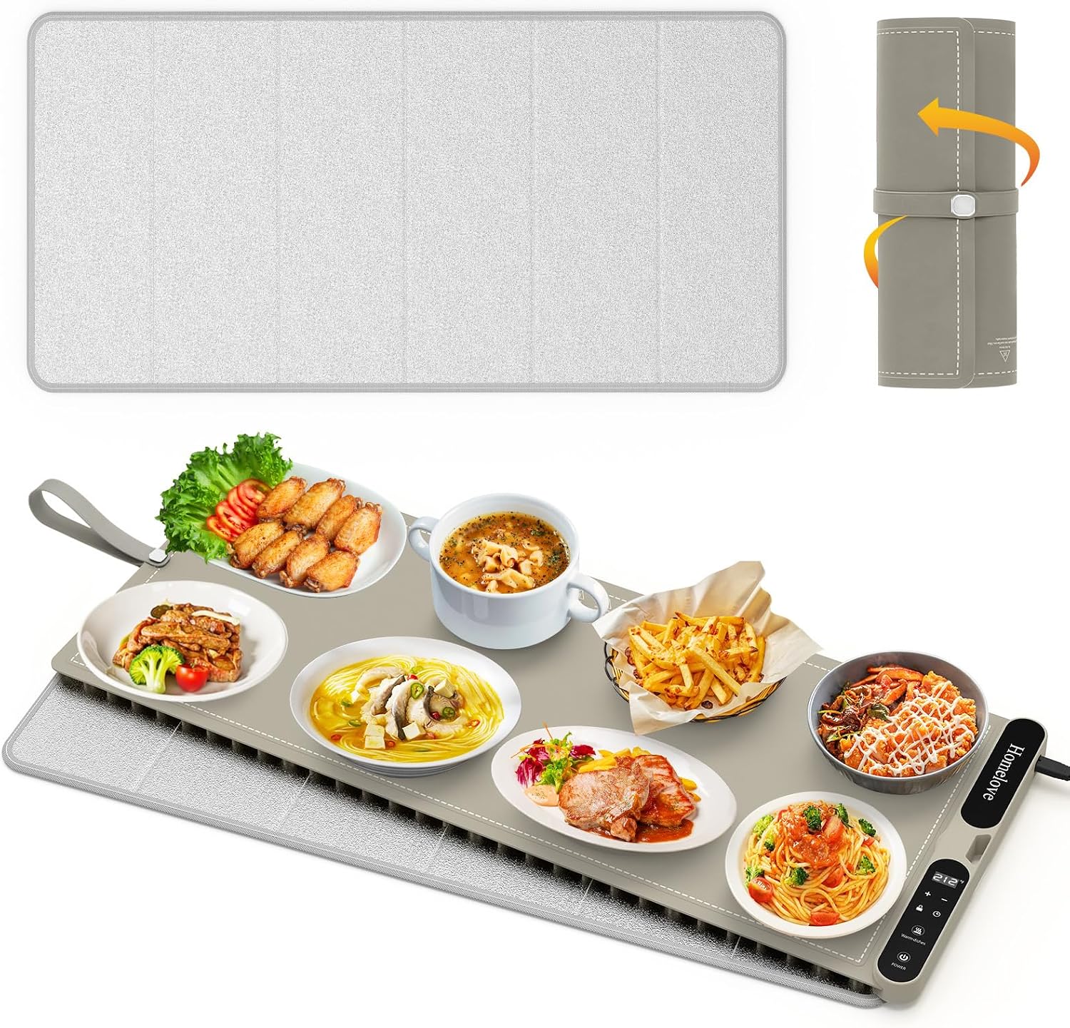 Detalle de Homelove D-2797 Food Warming Mat, 7 Heat Settings, 8-Hour Timer