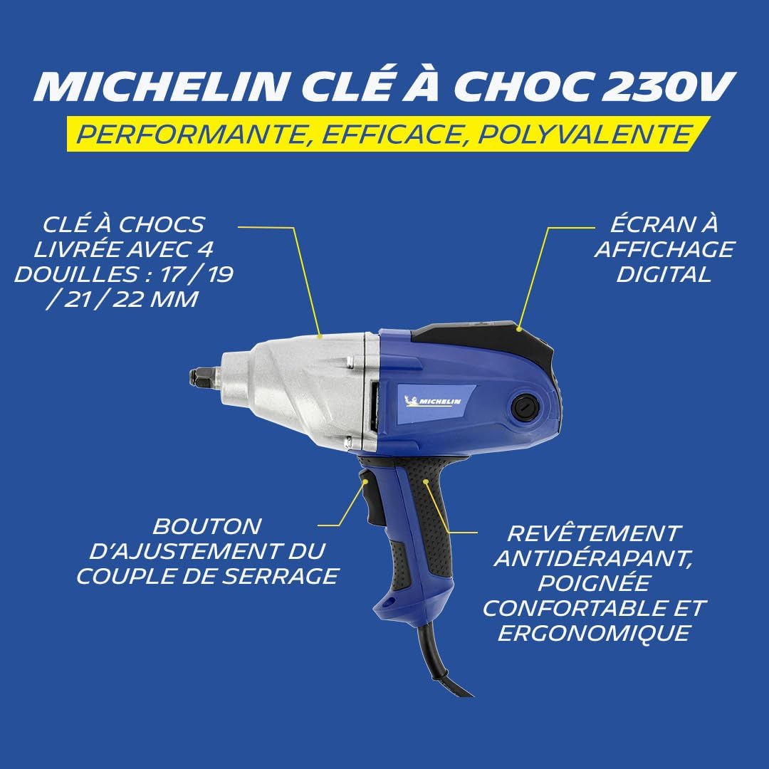 Thumbnail 1 de MICHELIN Clé à choc 230V, visseuse/déboulonneuse pour écrous de roues — 1050 W, 2200 t/min
