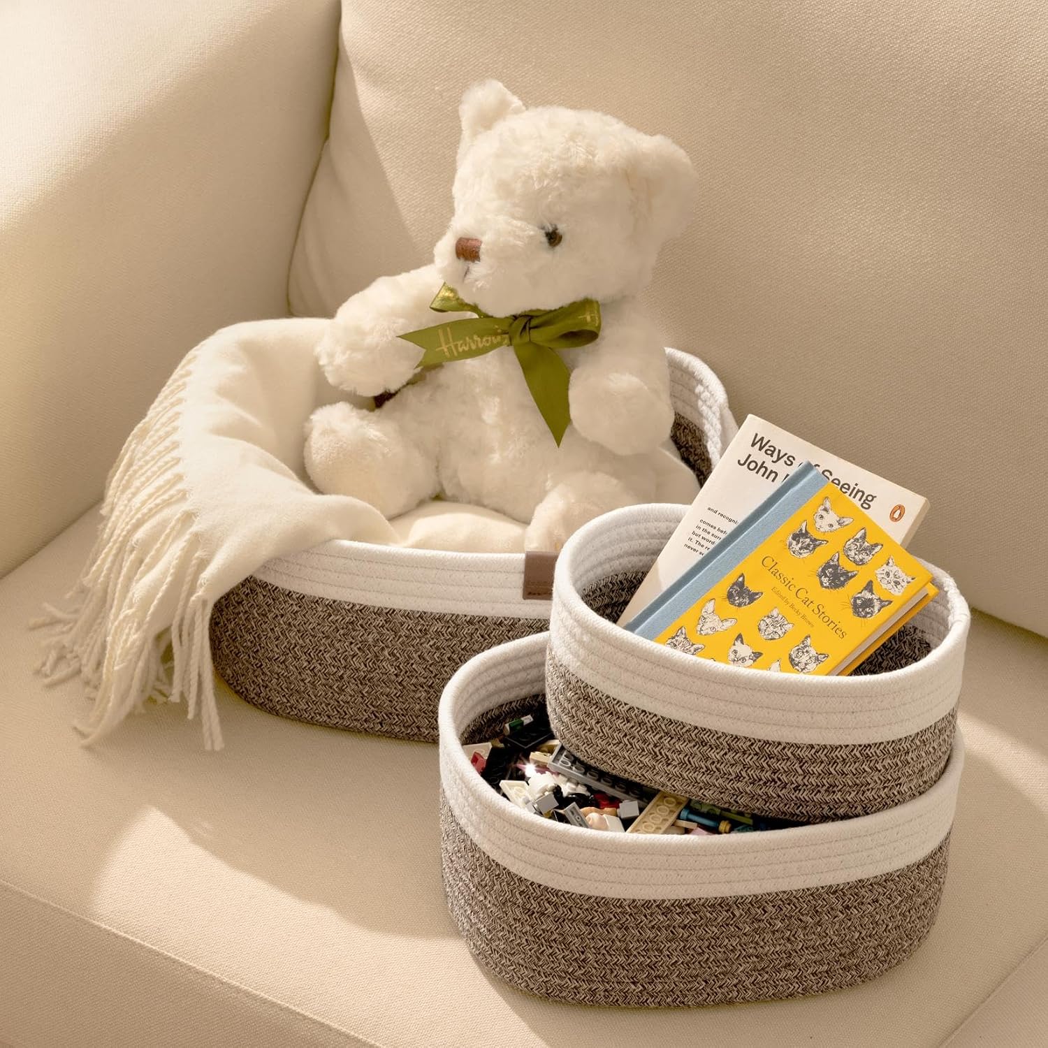 Thumbnail 3 de LA JOLIE MUSE Rope Storage Baskets set of 3 — woven organiser